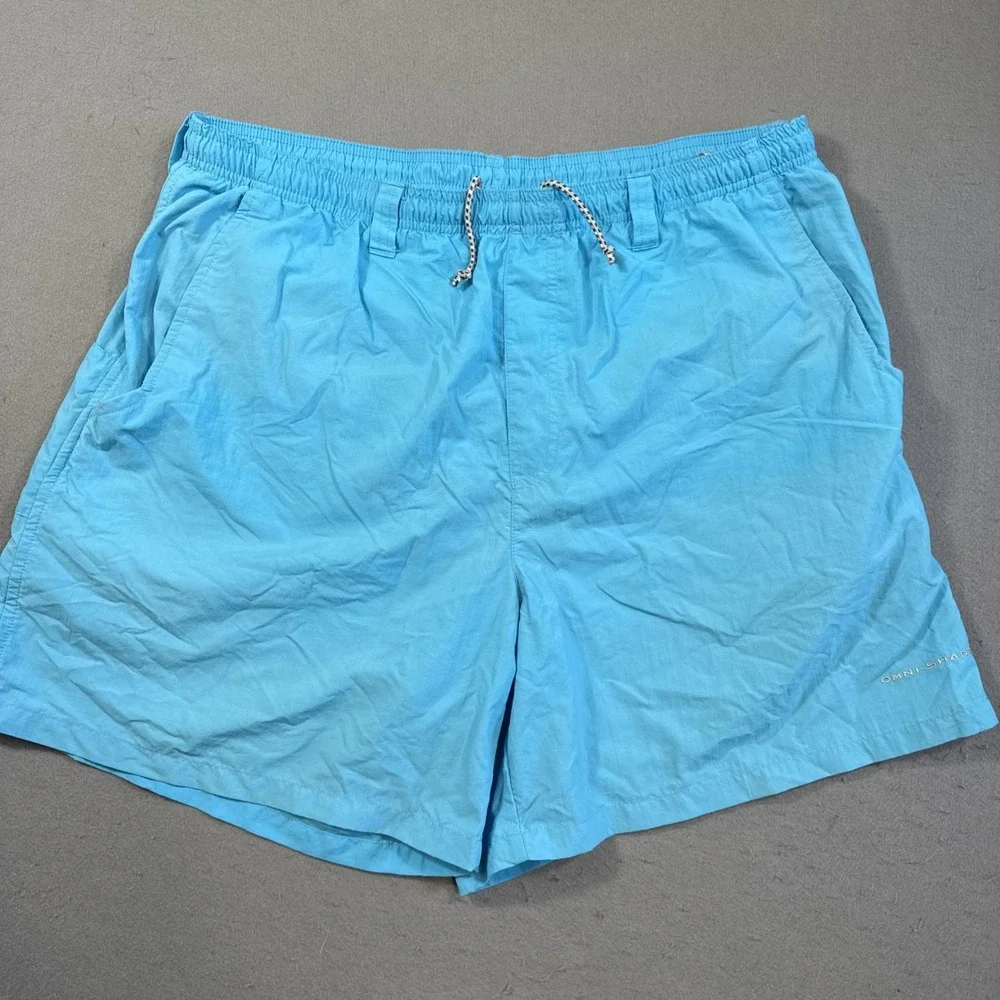 Columbia‎ Men's Blue Swim Trunks XL Mesh Lining Elastic Waist Outdoor Shorts
